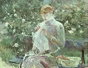 Young Woman Sewing in the Garden Berthe Morisot
